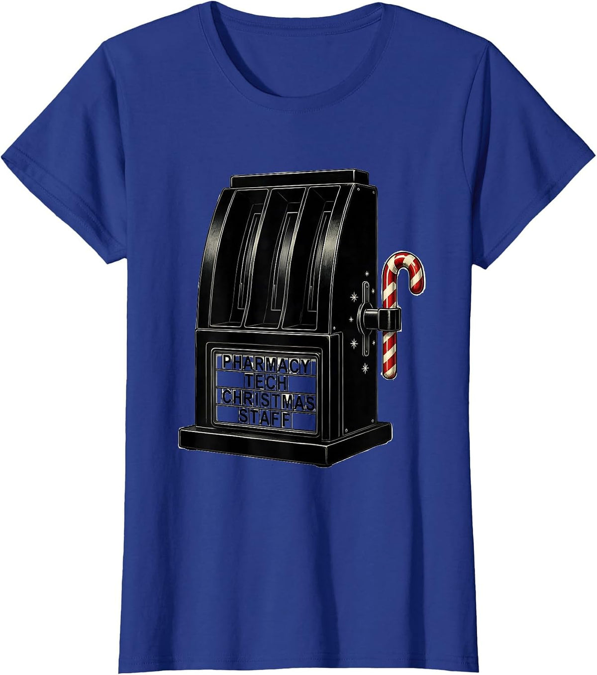 Women's Pharmacy Tech Christmas Staff Funny Squad Holiday Humor T-Shirt - Royal Blue