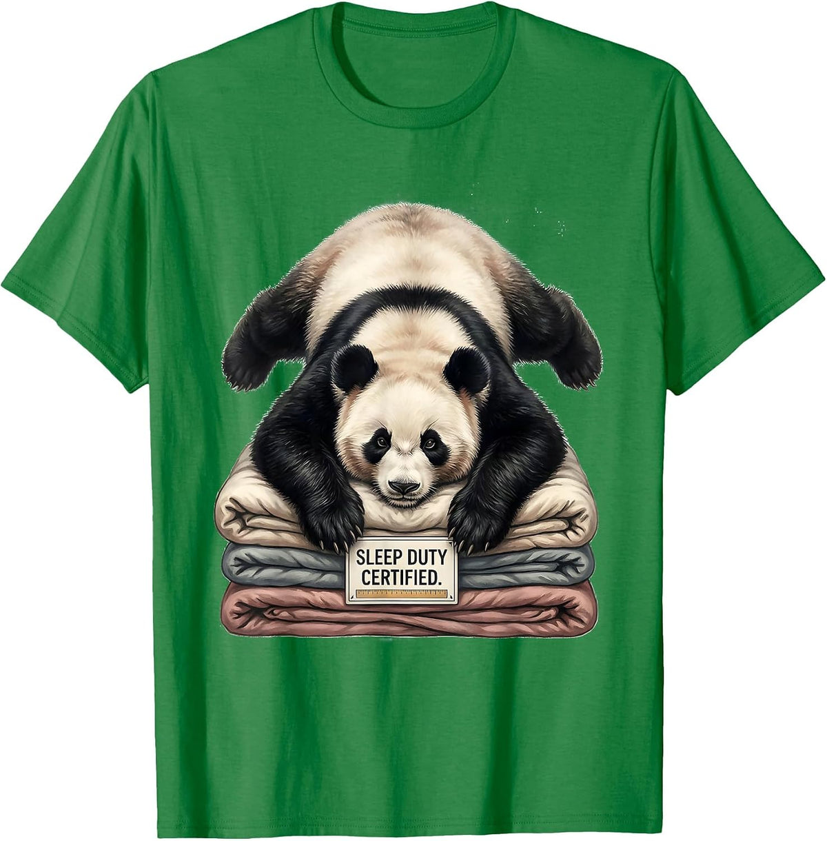 Men's Sleep Duty Certified Funny Panda Bear Animal Lover Gift T-Shirt - Kelly Green