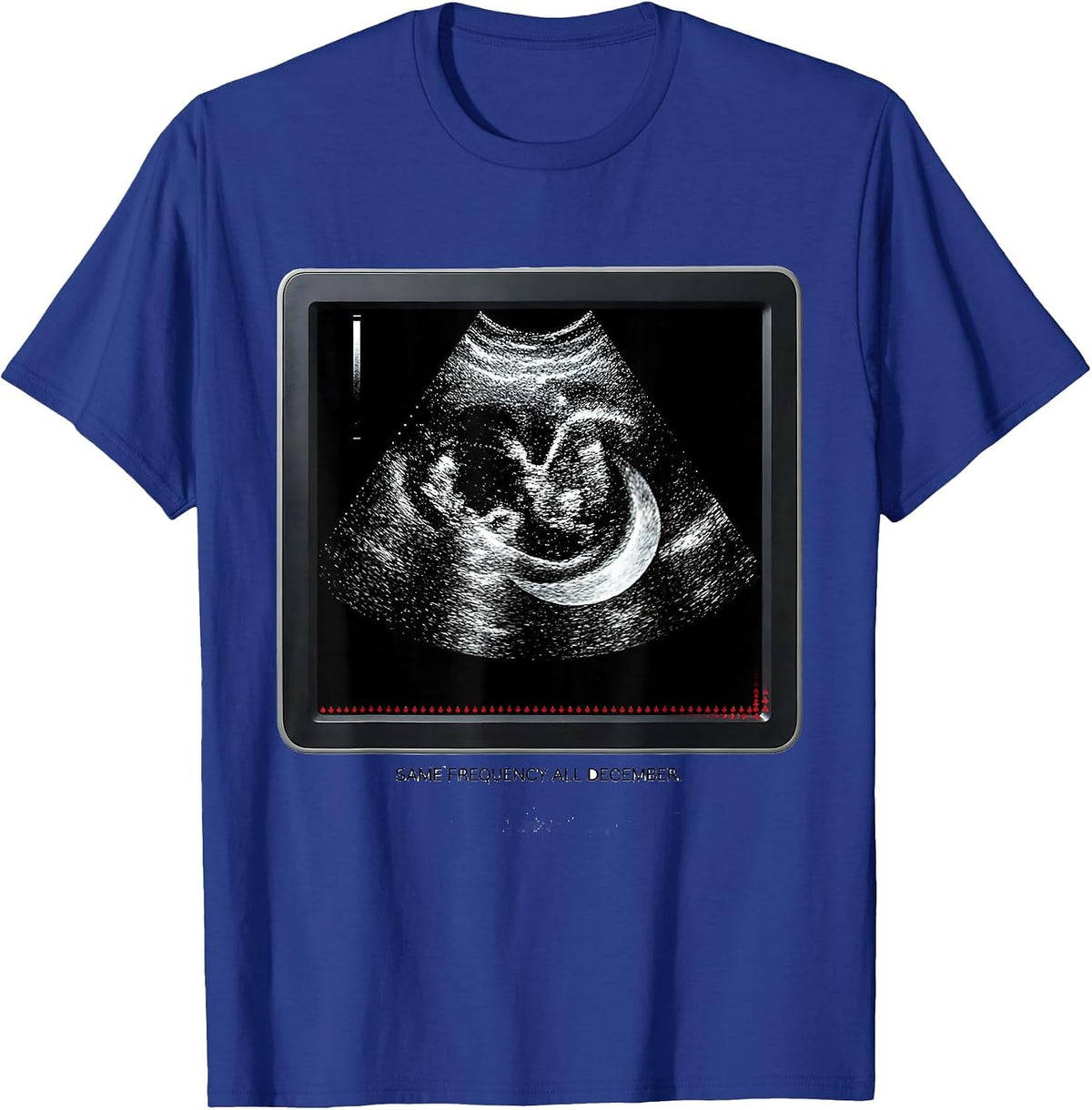 Men's Same Frequency All December Funny Sonographer Ultrasound T-Shirt - Royal Blue