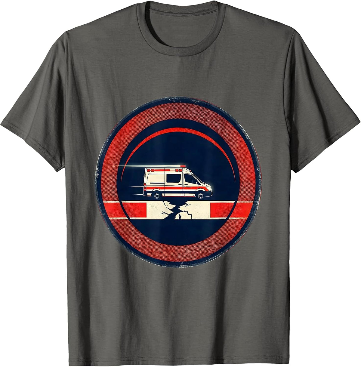 Men's Sealed Ambulance Badge EMT Paramedic Humor Gift T-Shirt - Asphalt Grey