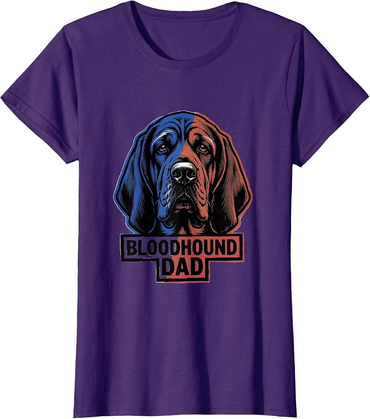 Women's Bloodhound Dad Patriotic Dog Breed Dad Pride 4th Of July T-Shirt - Purple