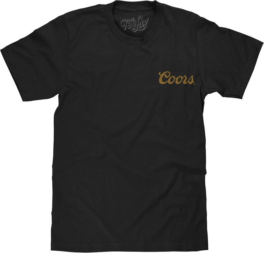 Tee Luv Men's Coors Banquet Beer Double Sided Brewery Logo T-Shirt - As Pictured