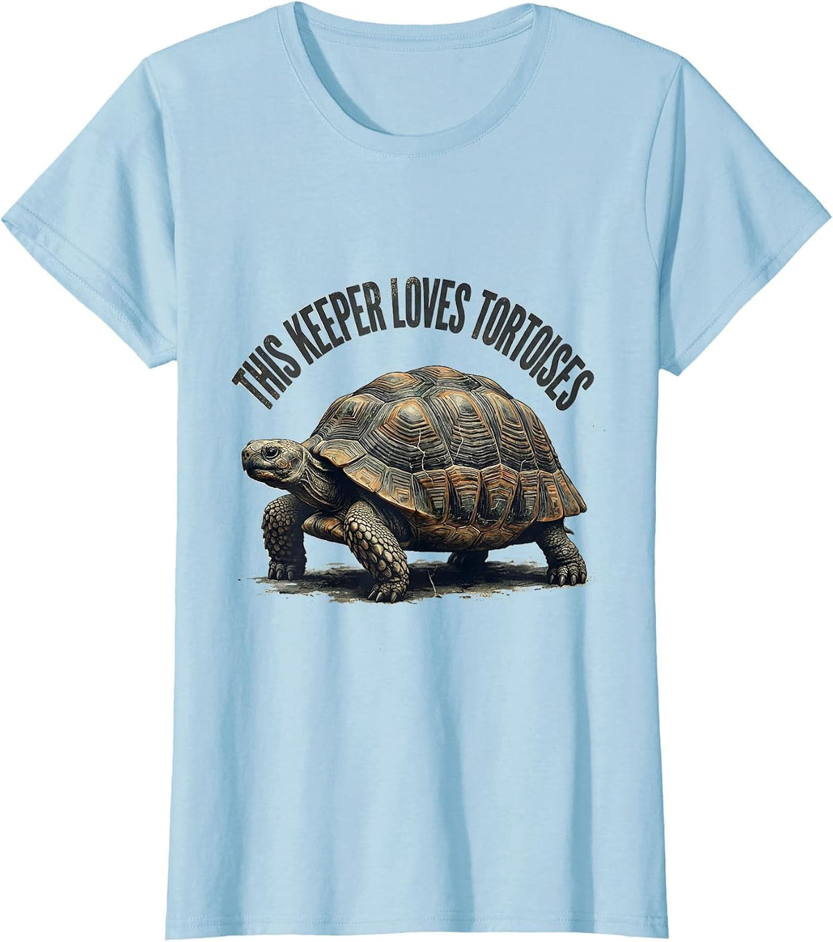 Women's This Keeper Loves Tortoises Distressed Reptile Lover Gift T-Shirt - Baby Blue