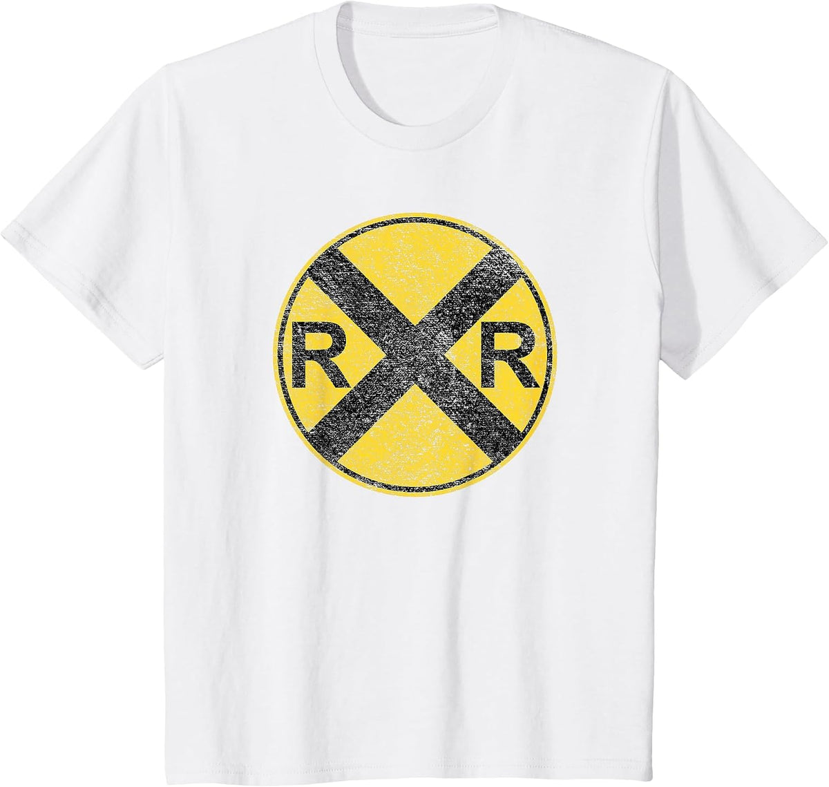 Railroad Sign Costume Train Rail Crossing Warning Sign T-Shirt - White