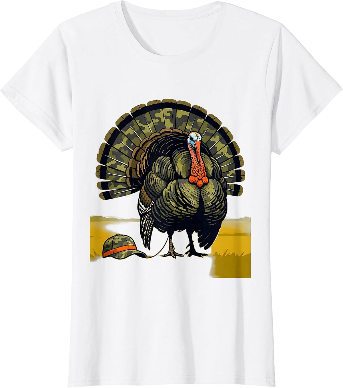 Wild Turkey Camo Hunting Youth Boy Birthday T-Shirt - White