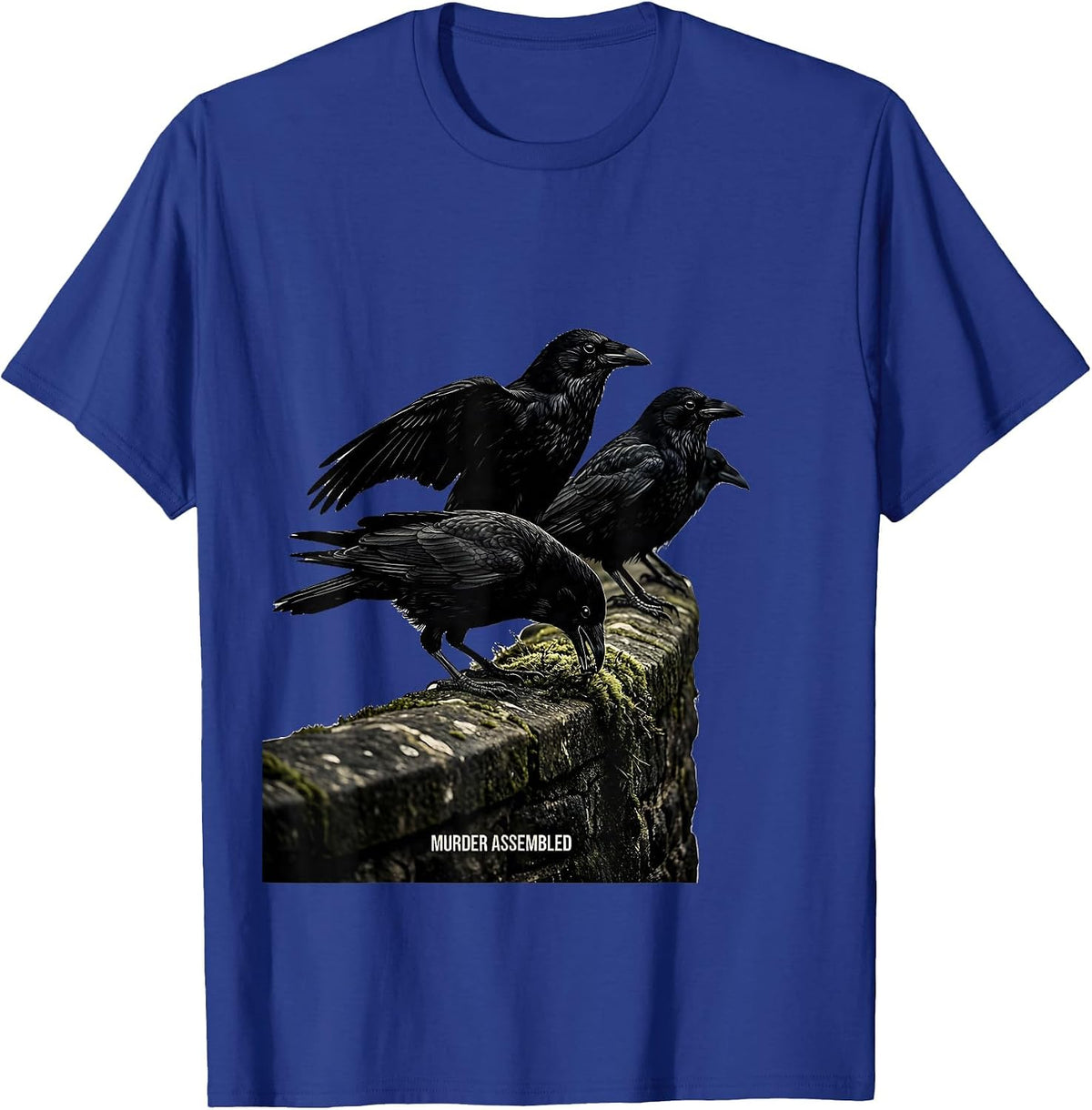 Murder Assembled Dark Humor Crow Raven Bird Lover Gothic T-Shirt - Royal Blue