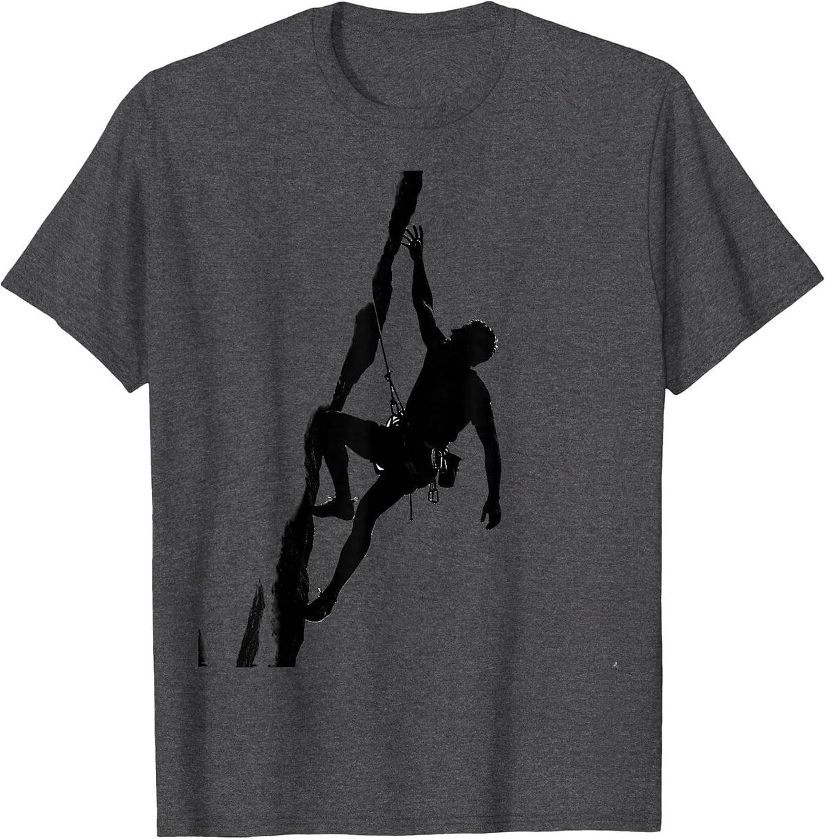 Men's Rock Climber Reaching the Summit Graphic T-Shirt - Dark Heather Grey