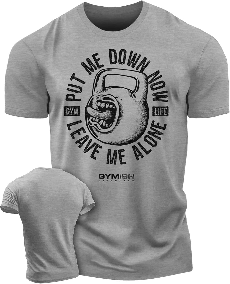 Workout Shirts for Men, Angry Kettlebell Gym Shirt Funny Sayings Lifting T-Shirt - 2. Kettlebell Grey