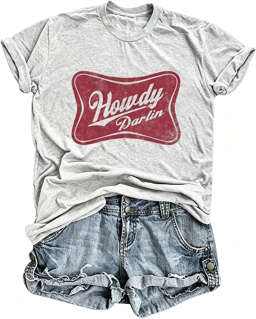 Country Music Cowgirl T Shirt for Women Western Country Graphic Tee Tops Boots Wildflowers Rodeo Outfit Shirts - Light Gray