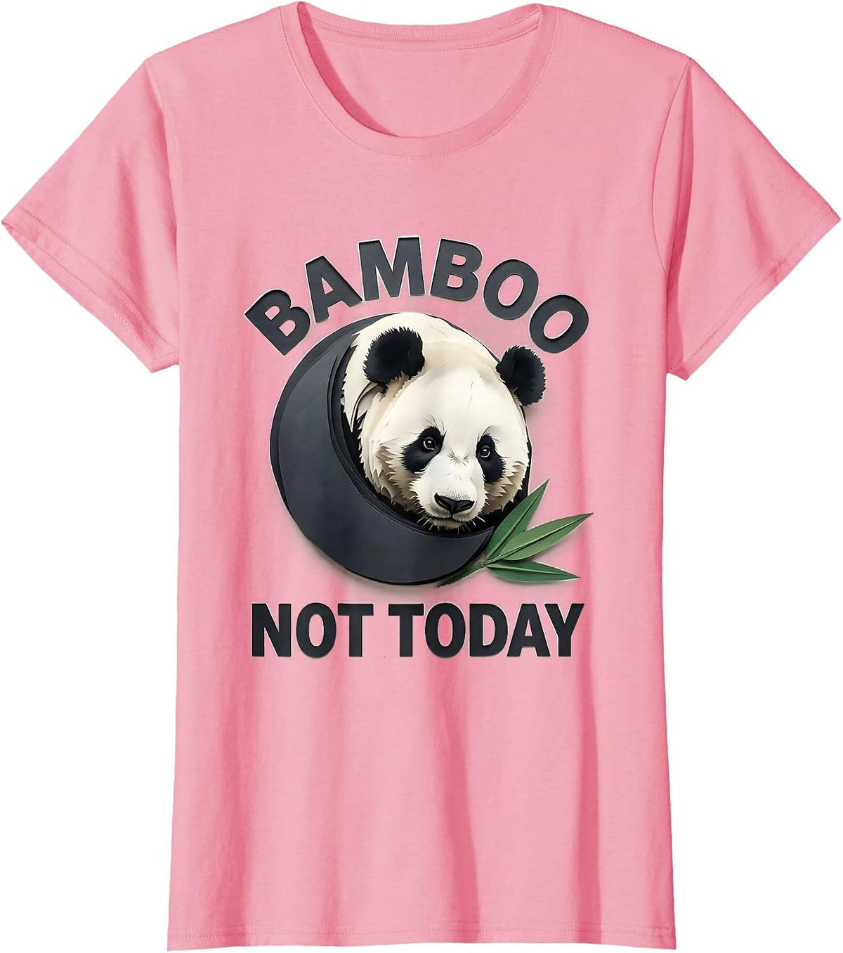 Women's Bamboo, Not Today Cute Panda Lover Funny Animal Humor T-Shirt - Pink