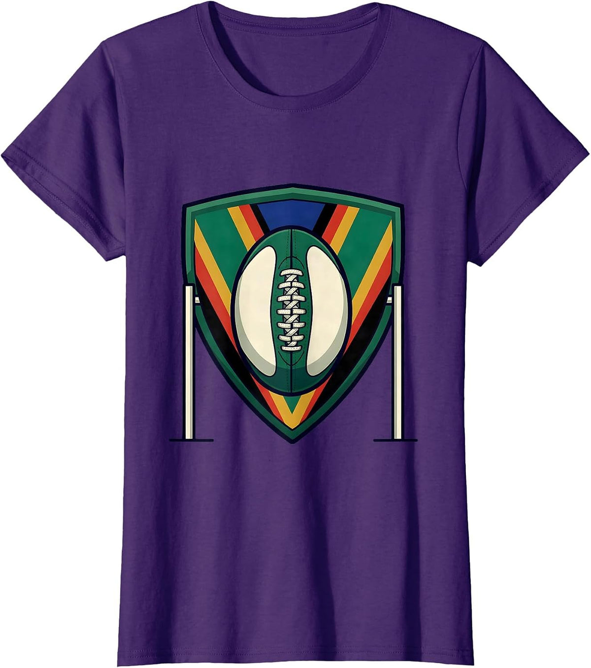 Women's South African Rugby Shield Badge Bokke Supporter T-Shirt - Purple