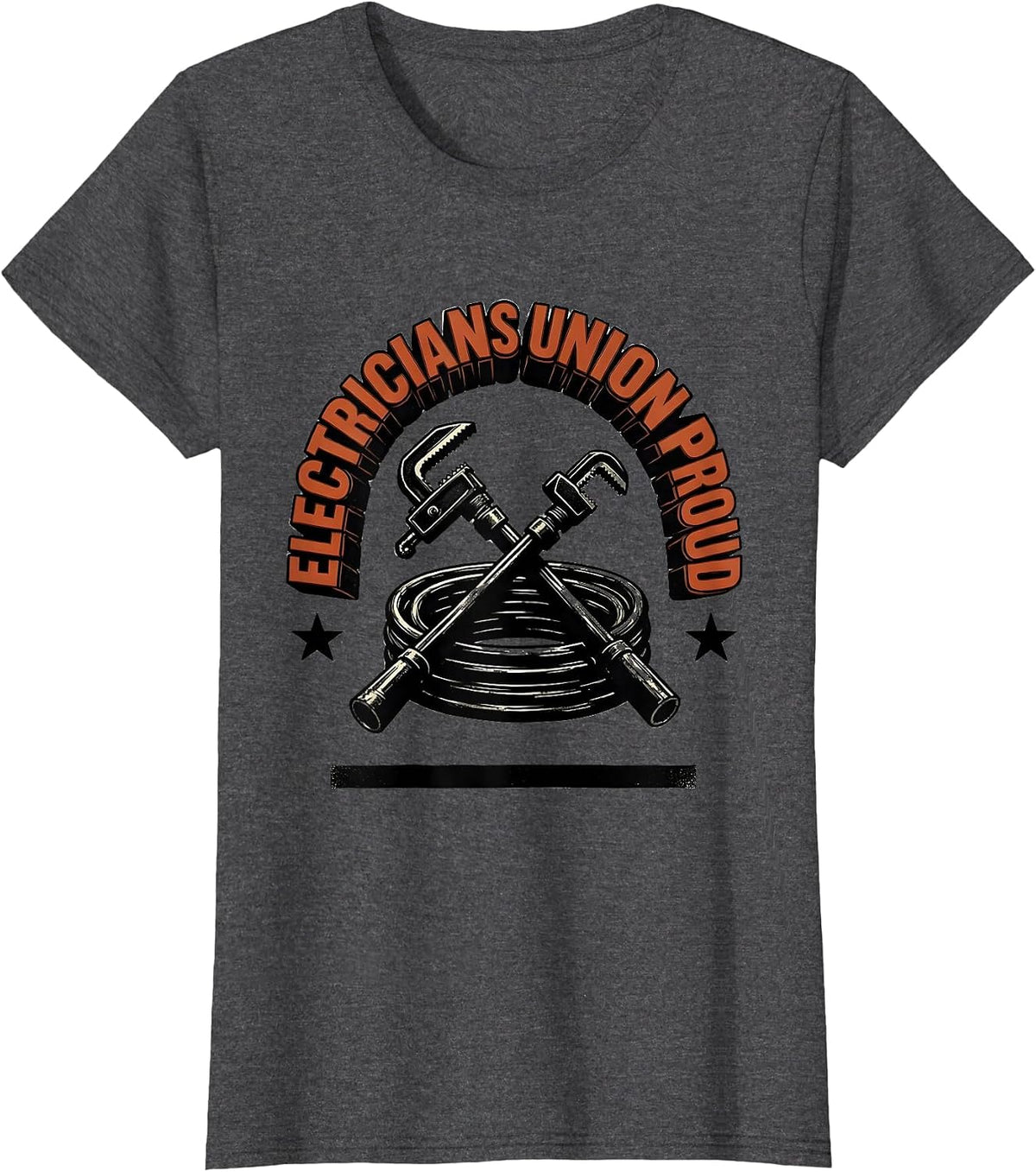 Women's Electricians Union Proud Skilled Trades Worker Labor T-Shirt - Dark Heather Grey