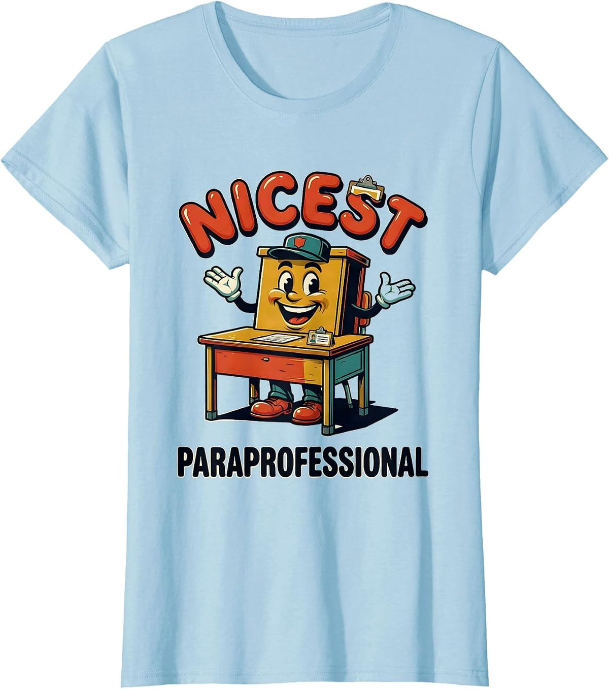 Nicest Paraprofessional Retro Advertising Teacher T-Shirt - Baby Blue