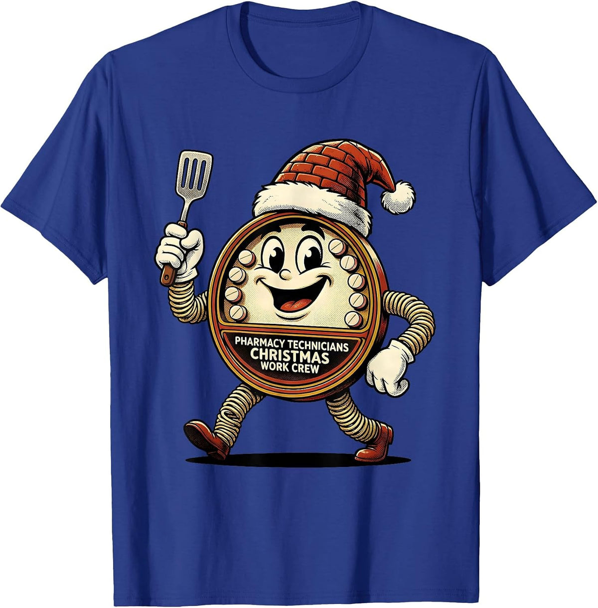 Men's Pharmacy Technicians Christmas Work Crew Funny T-Shirt - Royal Blue