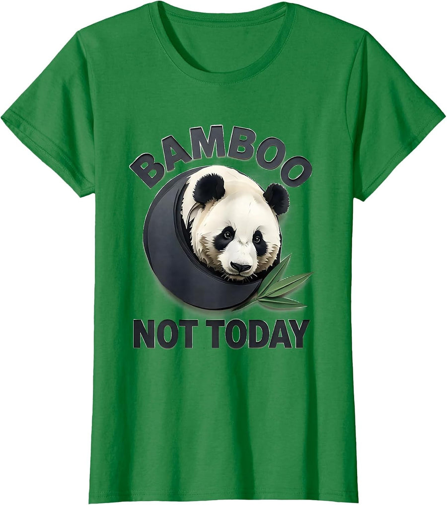 Women's Bamboo, Not Today Cute Panda Lover Funny Animal Humor T-Shirt - Kelly Green