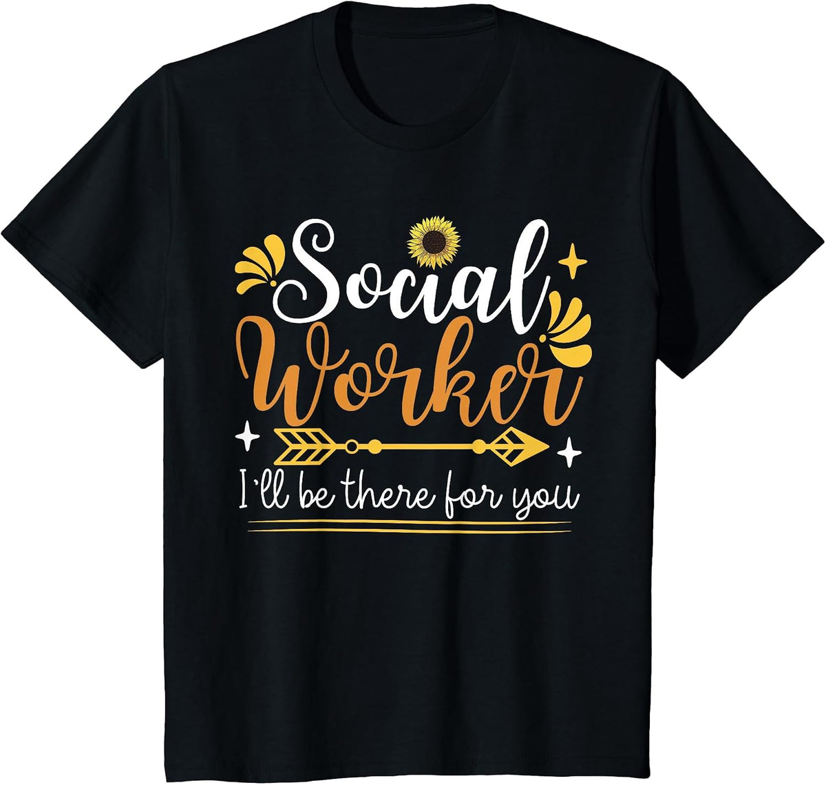 Social Work Sunflower T-Shirt - Black