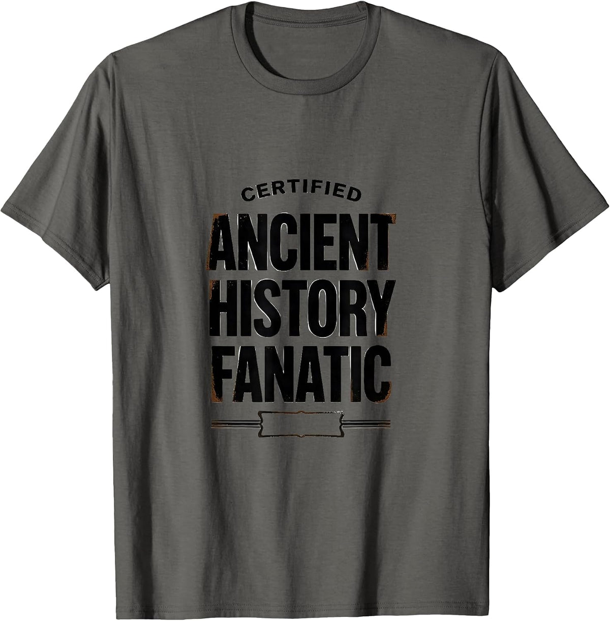 Certified Ancient History Fanatic Funny History Teacher T-Shirt - Asphalt Grey