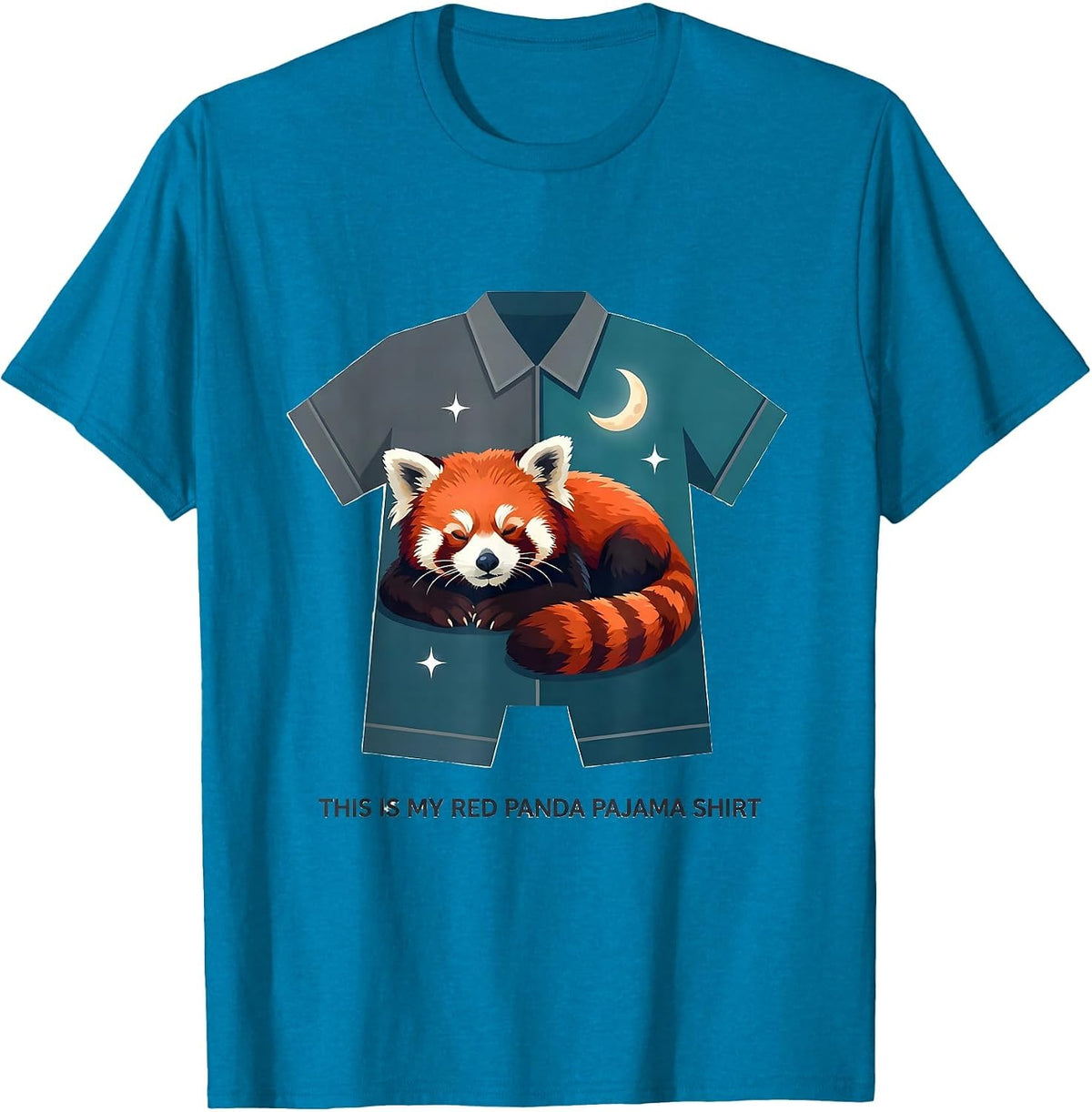 This Is My Red Panda Pajama Shirt Funny Kids Bedtime T-Shirt - Sapphire Blue