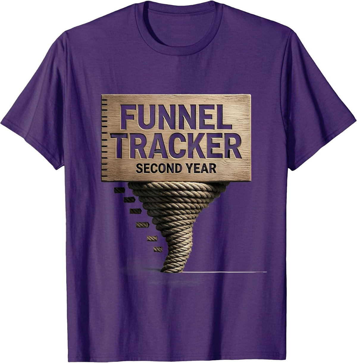 Men's Funnel Tracker Second Year Bold Storm Chaser Tornado T-Shirt - Purple