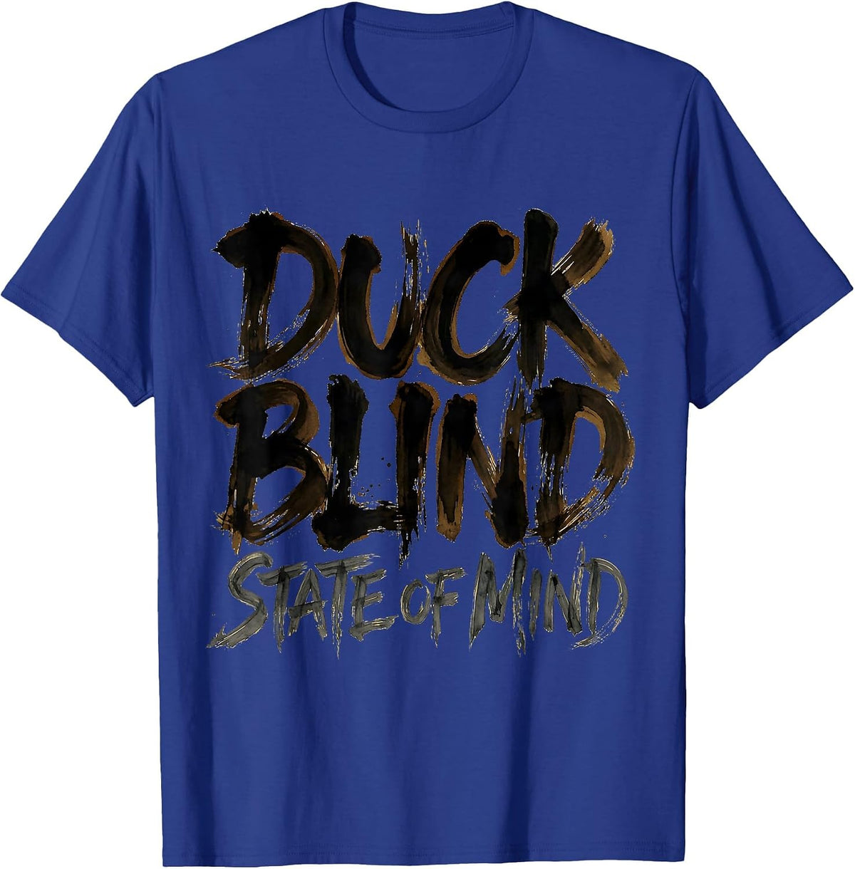 Men's Duck Blind State of Mind Camo Hunting Design T-Shirt - Royal Blue