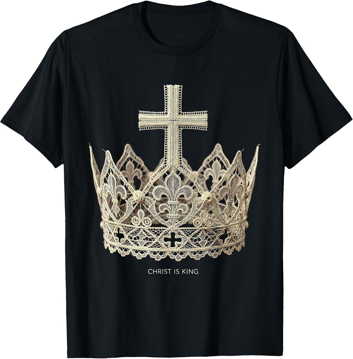 Men's Christ Is King Bold Faith Declaration Design T-Shirt - Black