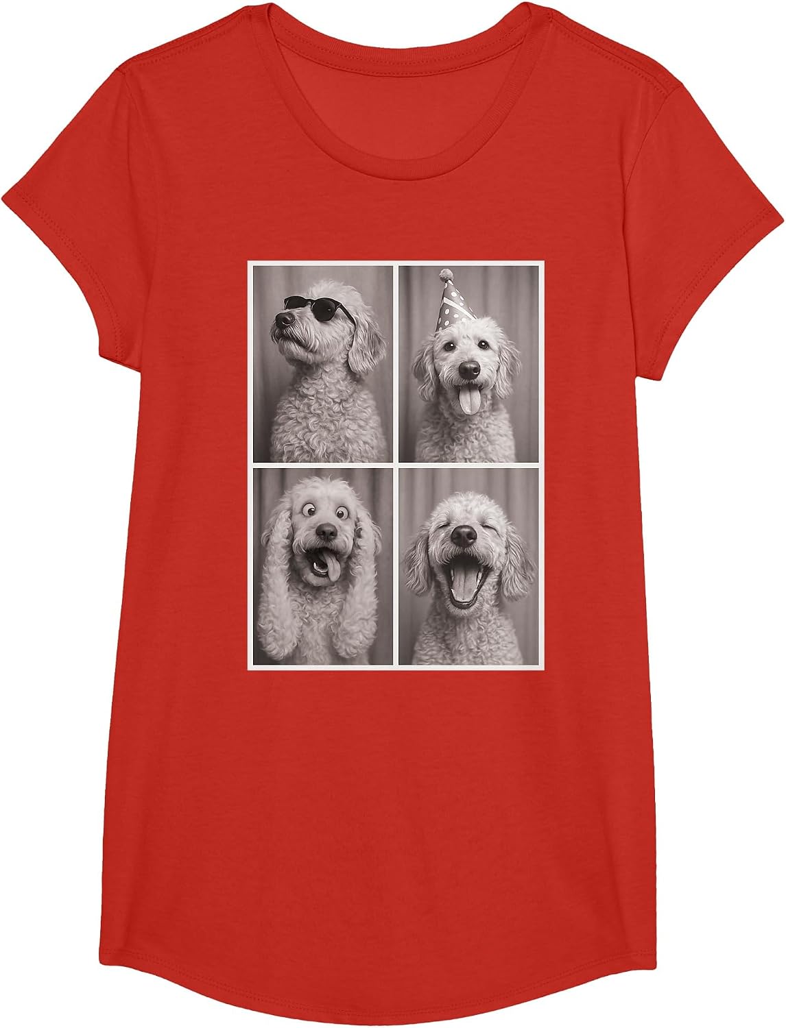 Funny Goldendoodle Doodle Dog T-Shirt - Girls Red