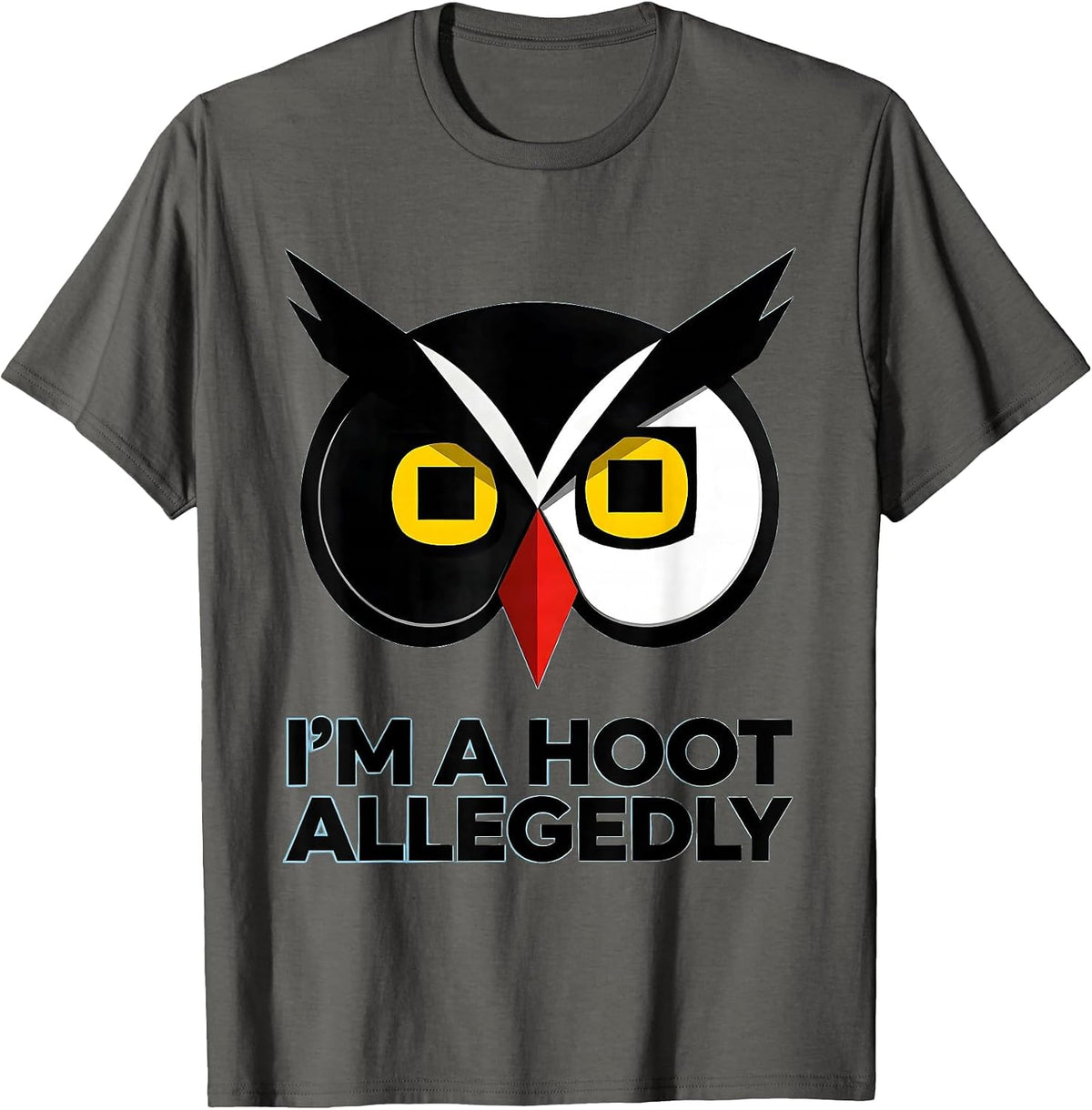 I'm A Hoot Allegedly Funny Owl Lover Birdwatcher Retro Humor T-Shirt - Asphalt Grey