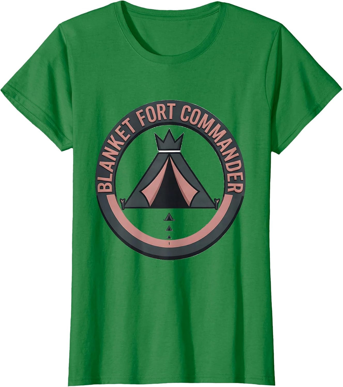 Blanket Fort Commander Playful Slumber Party Squad Matching T-Shirt - Kelly Green