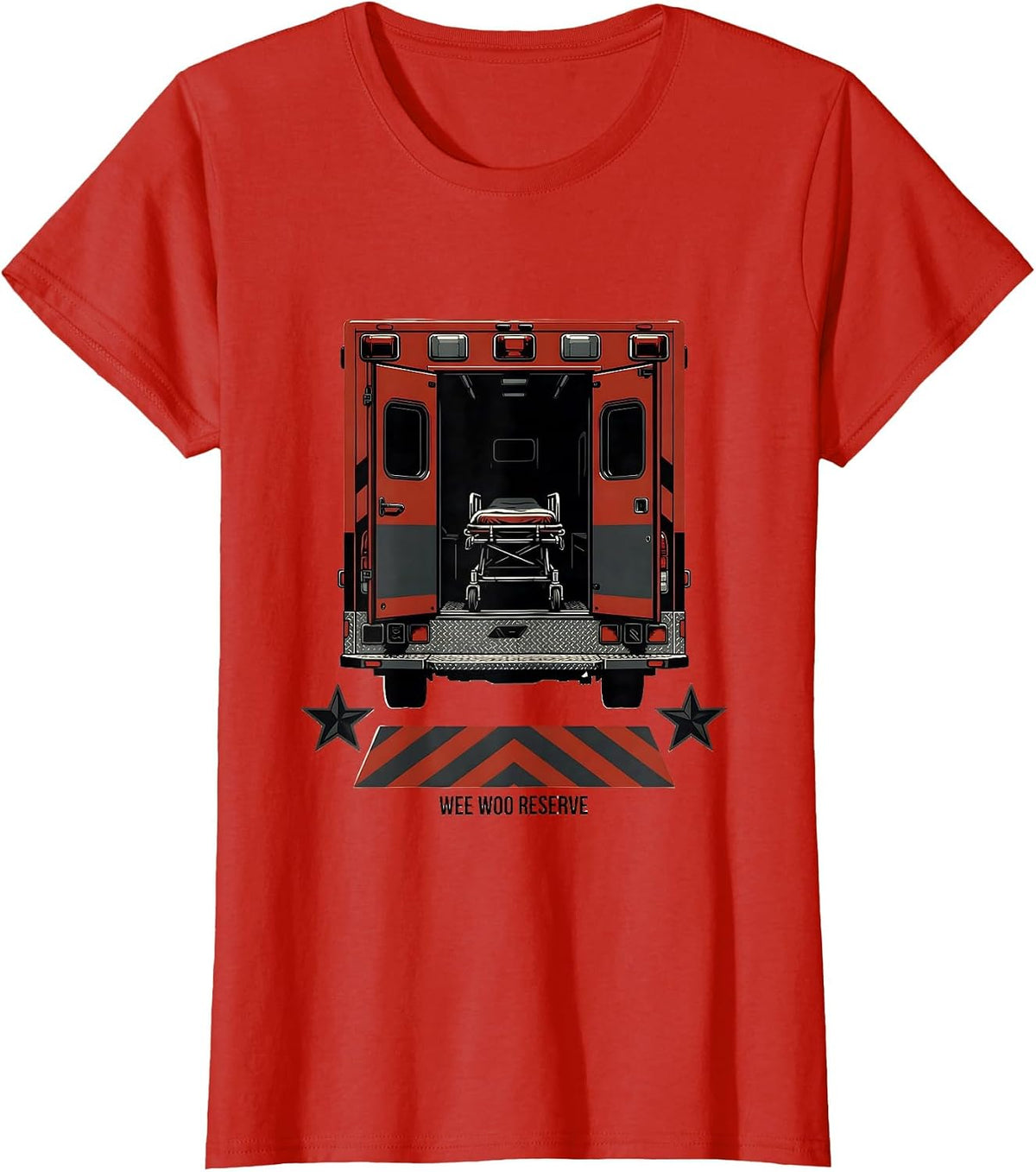 Wee Woo Reserve EMS Paramedic EMT Gag Humor T-Shirt - Red