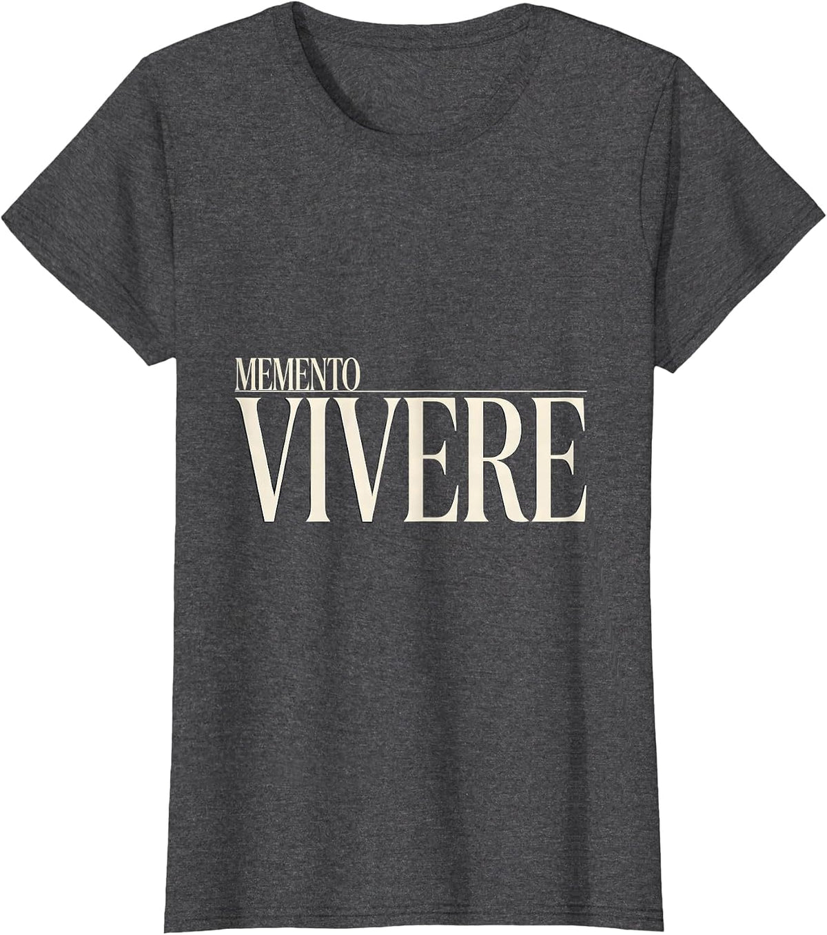 Women's Memento Vivere Stoic Philosophy Quote Memento Mori Reader T-Shirt - Dark Heather Grey