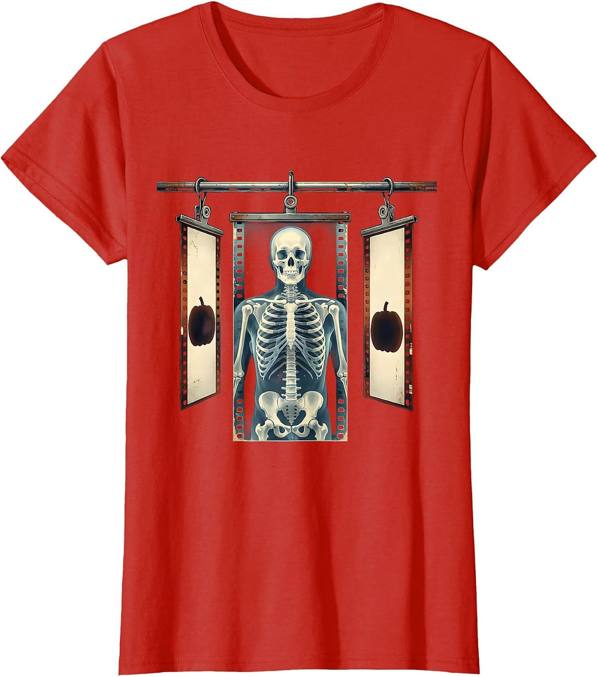 Radiographic Film Drying Rack Ghost Halloween Radiology Tech T-Shirt - Red