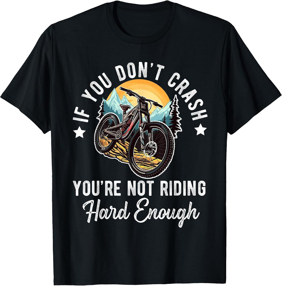 Mountain Bike for Mens Boys Womens Funny MTB Biking Lover T-Shirt - Black