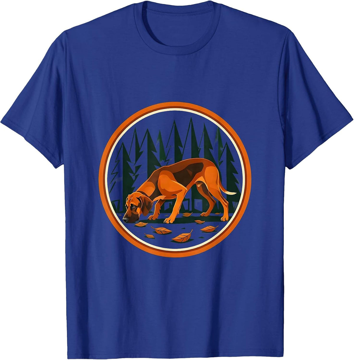 Men's Bloodhound On The Trail Hunting Graphic T-Shirt - Royal Blue