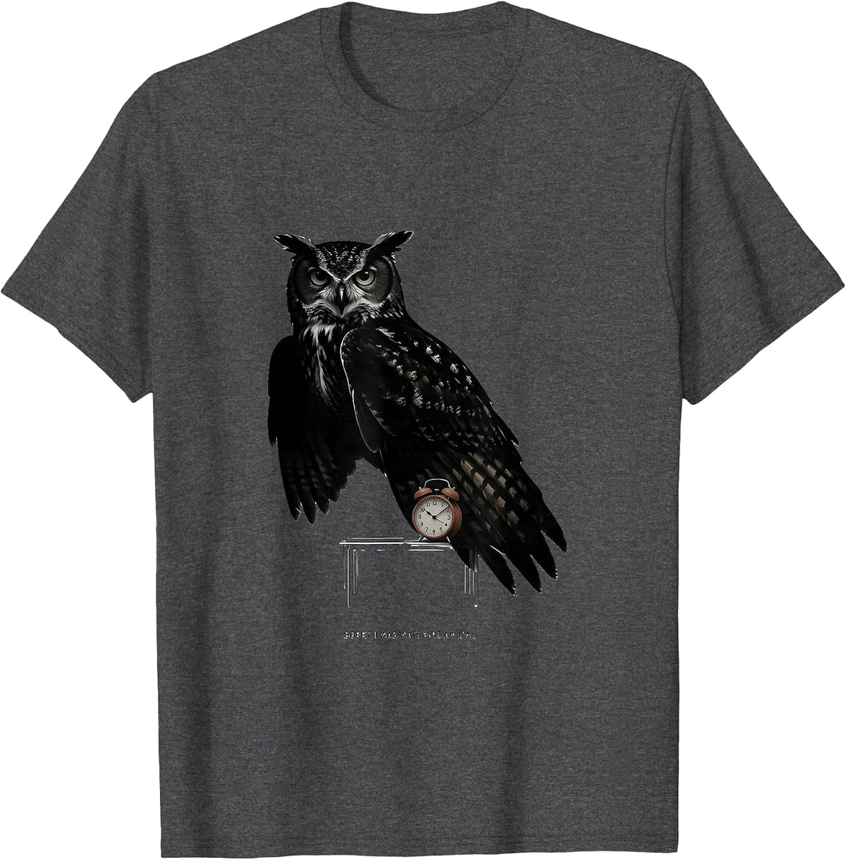Men's Sorry, I Was Watching An Owl Retro Forest Wildlife Nature T-Shirt - Dark Heather Grey