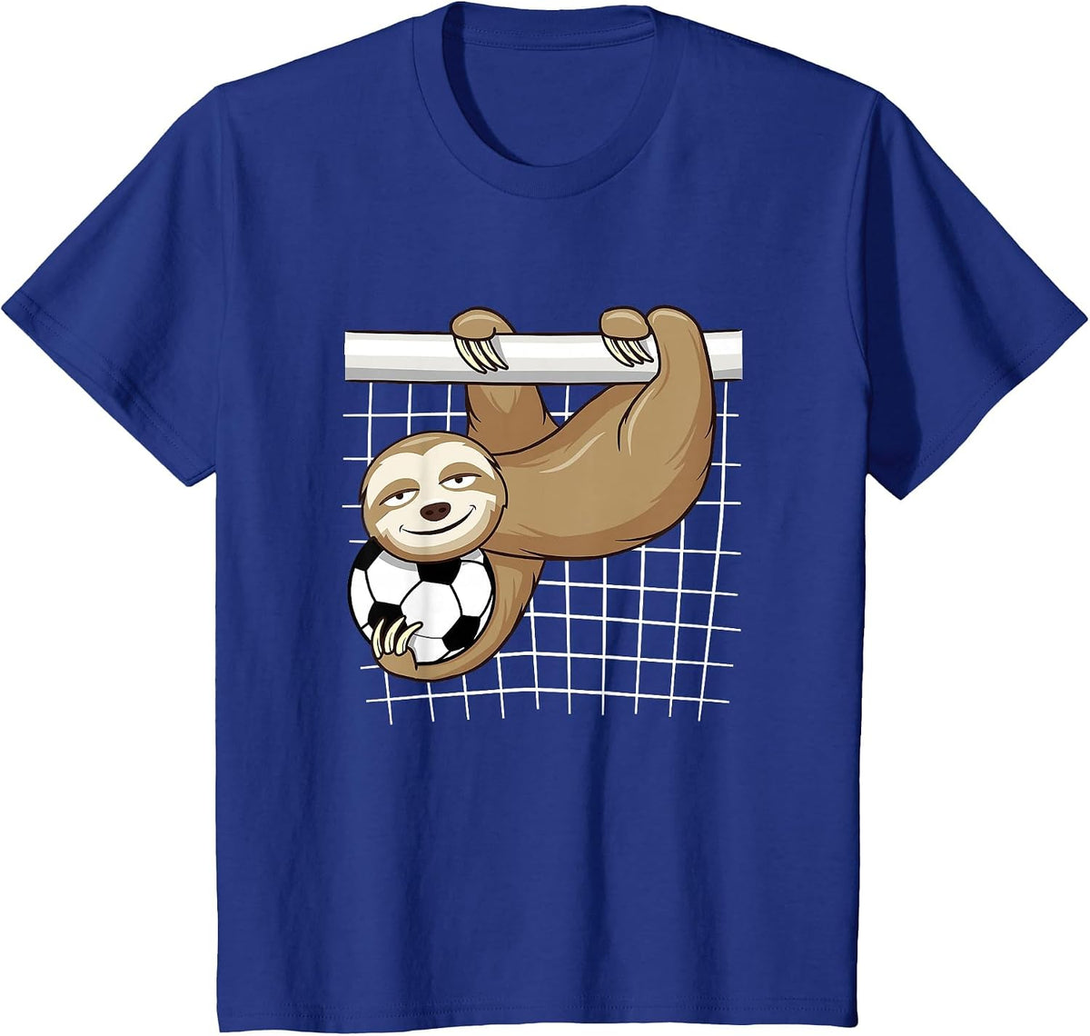 Funny Sloth Soccer Lover - Cute Goal Keeper Kids T-Shirt - Royal Blue