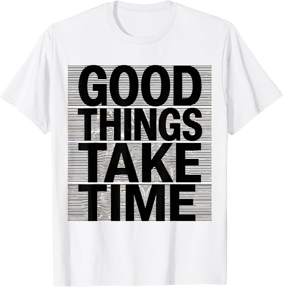 Men's Good Things Take Time Turtle Nature Design T-Shirt - White