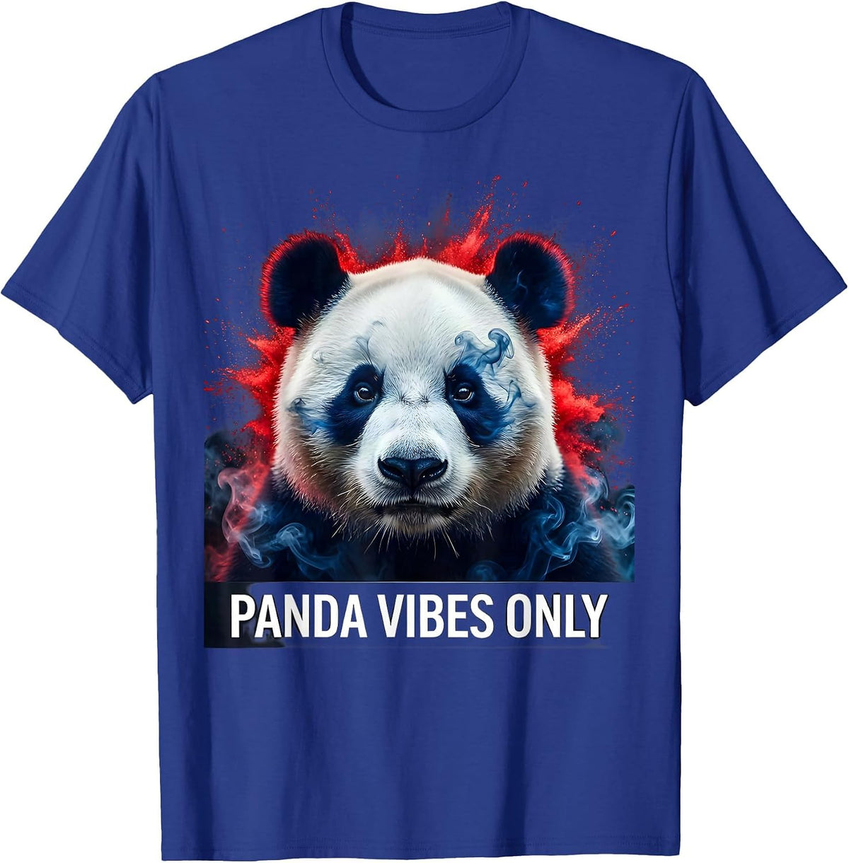 Men's Panda Vibes Only Chill Panda Design T-Shirt - Royal Blue
