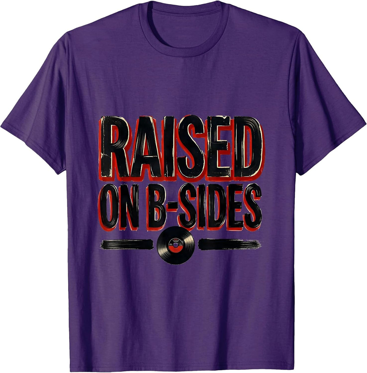 Raised On B-Sides Vintage 90s Hip-Hop Rap Lyric Nostalgia T-Shirt - Purple
