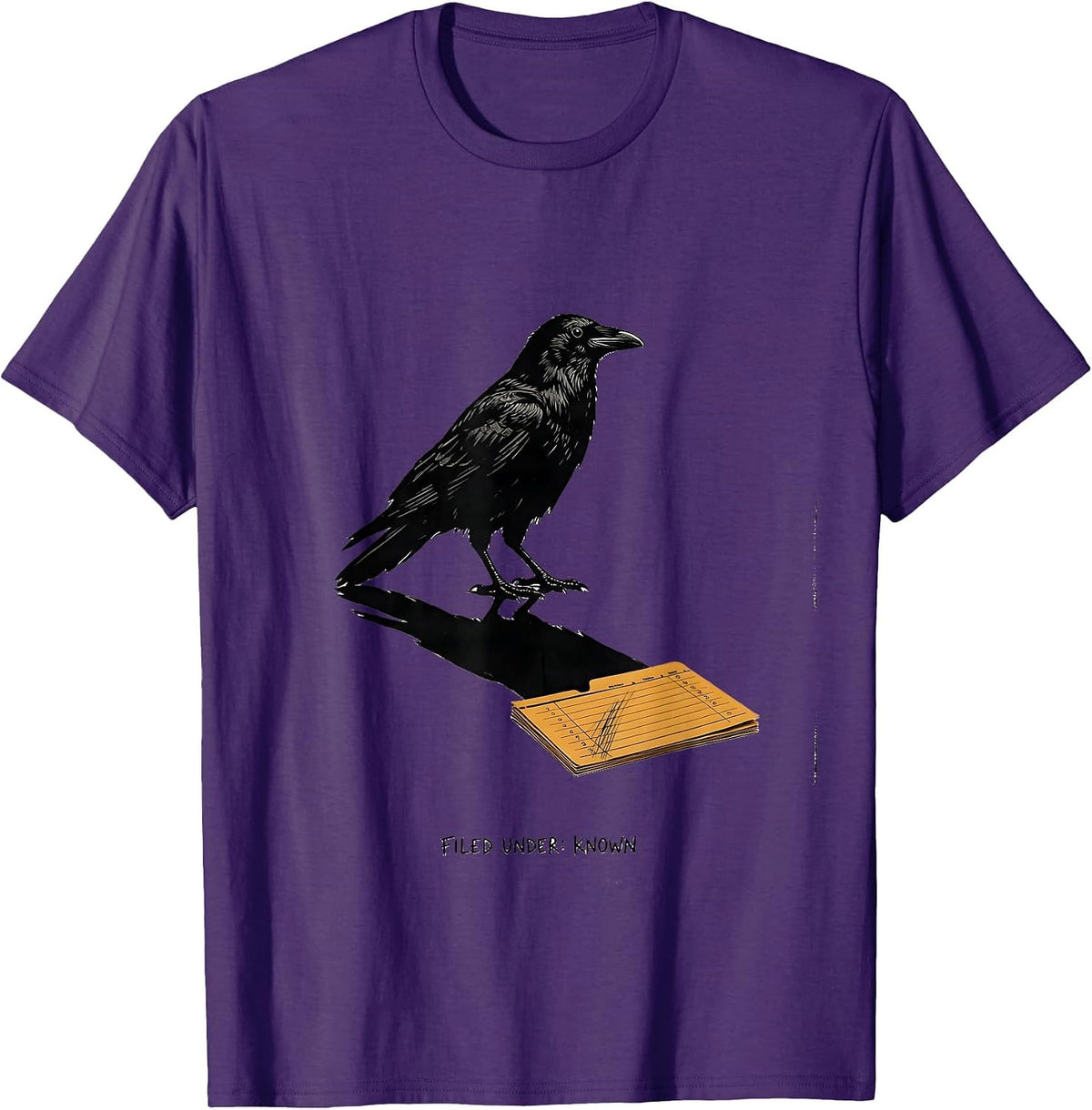 Men's Filed Under: Known Conceptual Crow Fan Bird Lover Humor T-Shirt - Purple