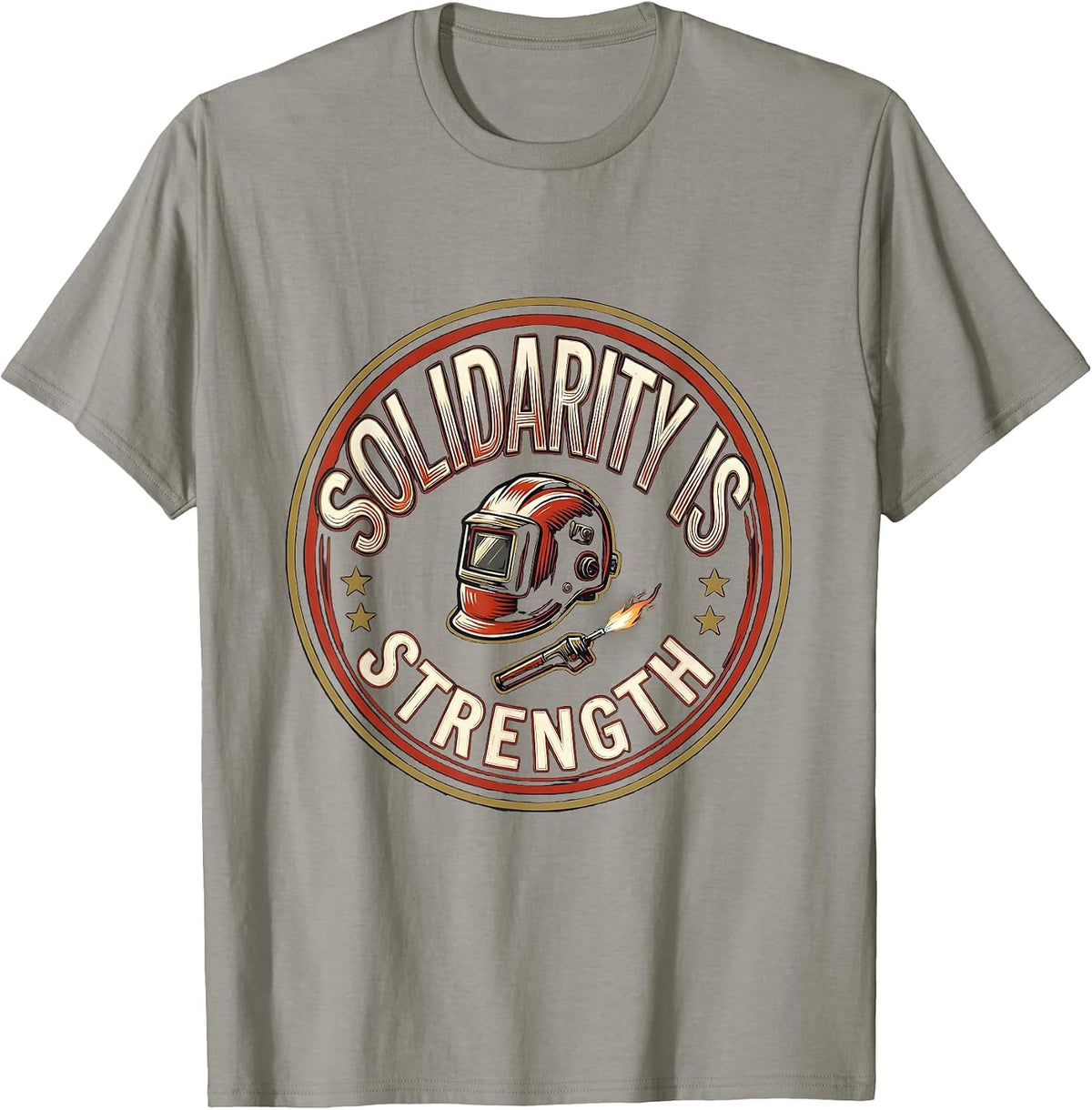 Men's Solidarity Is Strength Sign Painter Showcard Union Worker T-Shirt - Slate Grey