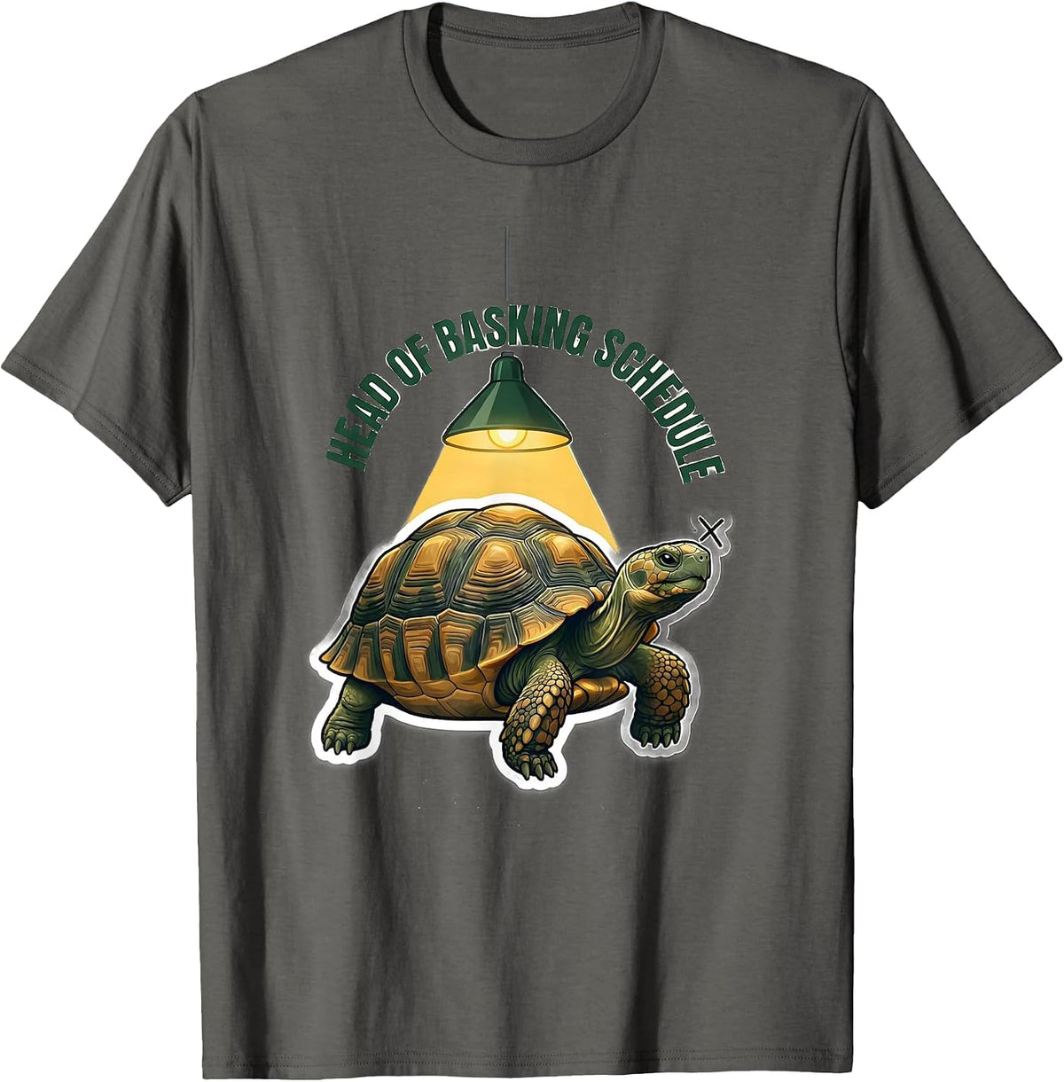 Men's Head Of Basking Schedule Funny Tortoise Lover Animal Humor T-Shirt - Asphalt Grey