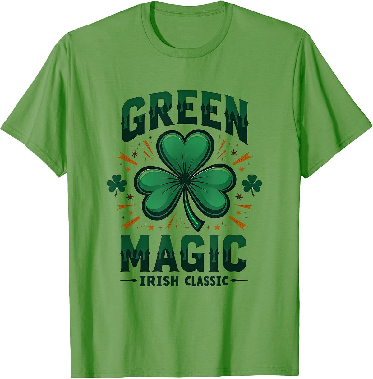Green Magic Irish Classic St Patrick Design T-Shirt - Grass Green