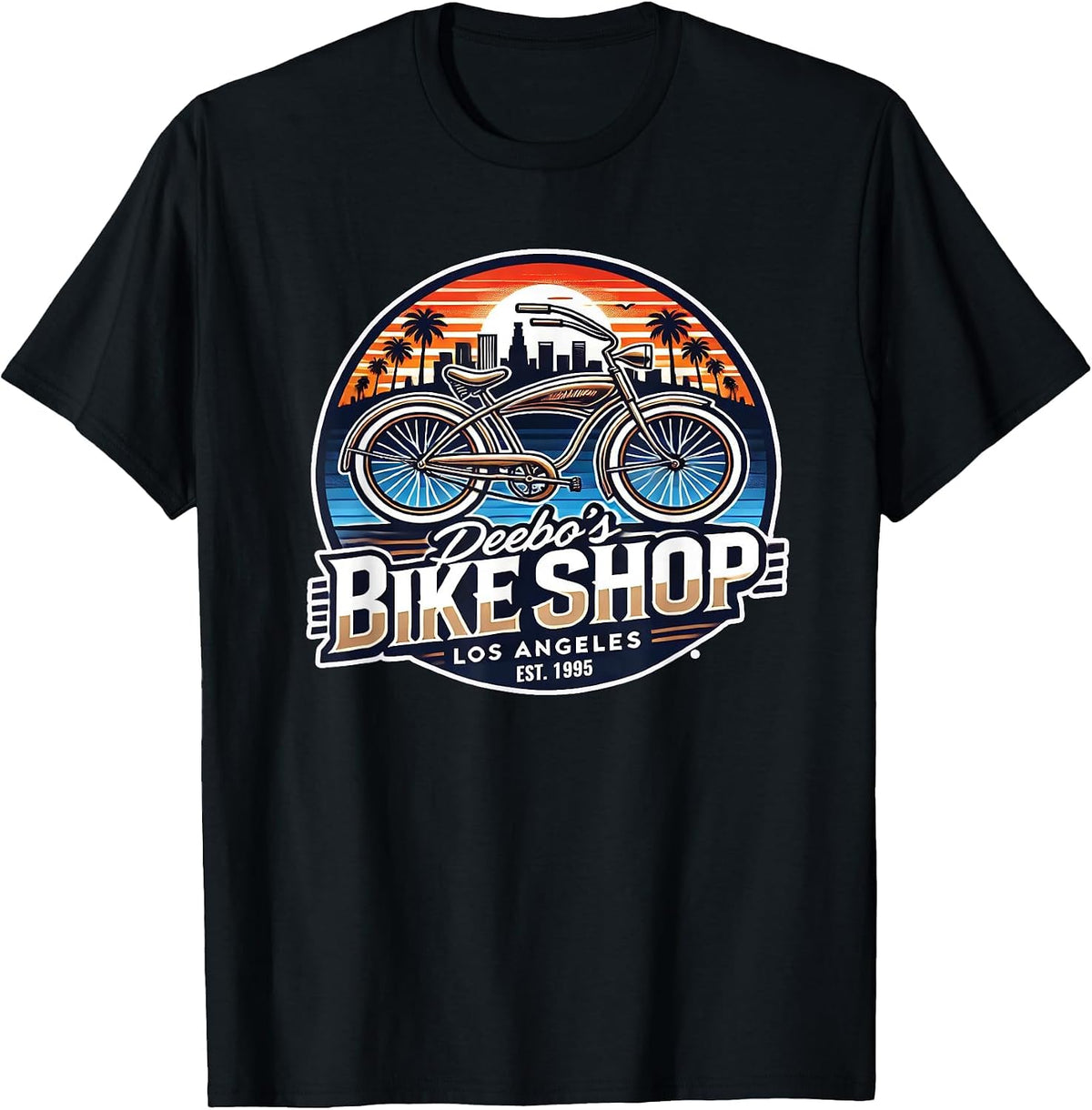 Deebo's Bike Shop Rentals of Beach Cruisers from the 90s T-Shirt - Black