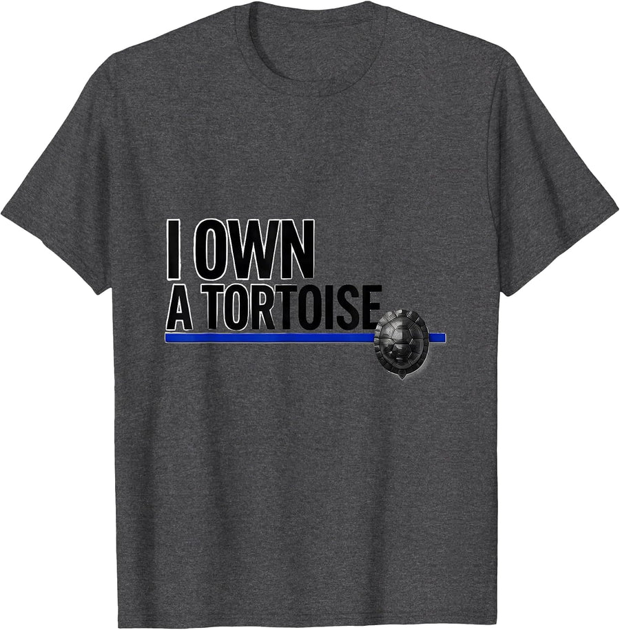 Men's I Own A Tortoise Funny Tortoise Lover Pet Humor T-Shirt - Dark Heather Grey