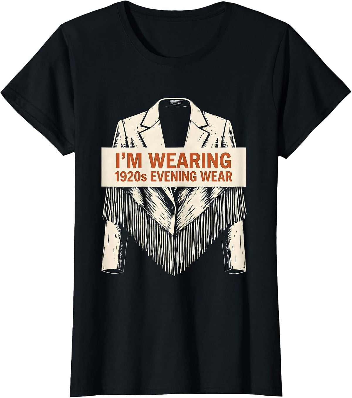 Women's I'm Wearing 1920s Evening Wear Vintage Roaring Twenties T-Shirt - Black