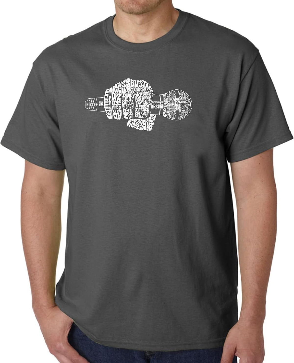 90's Rappers - Men's Word Art T-Shirt - Gray
