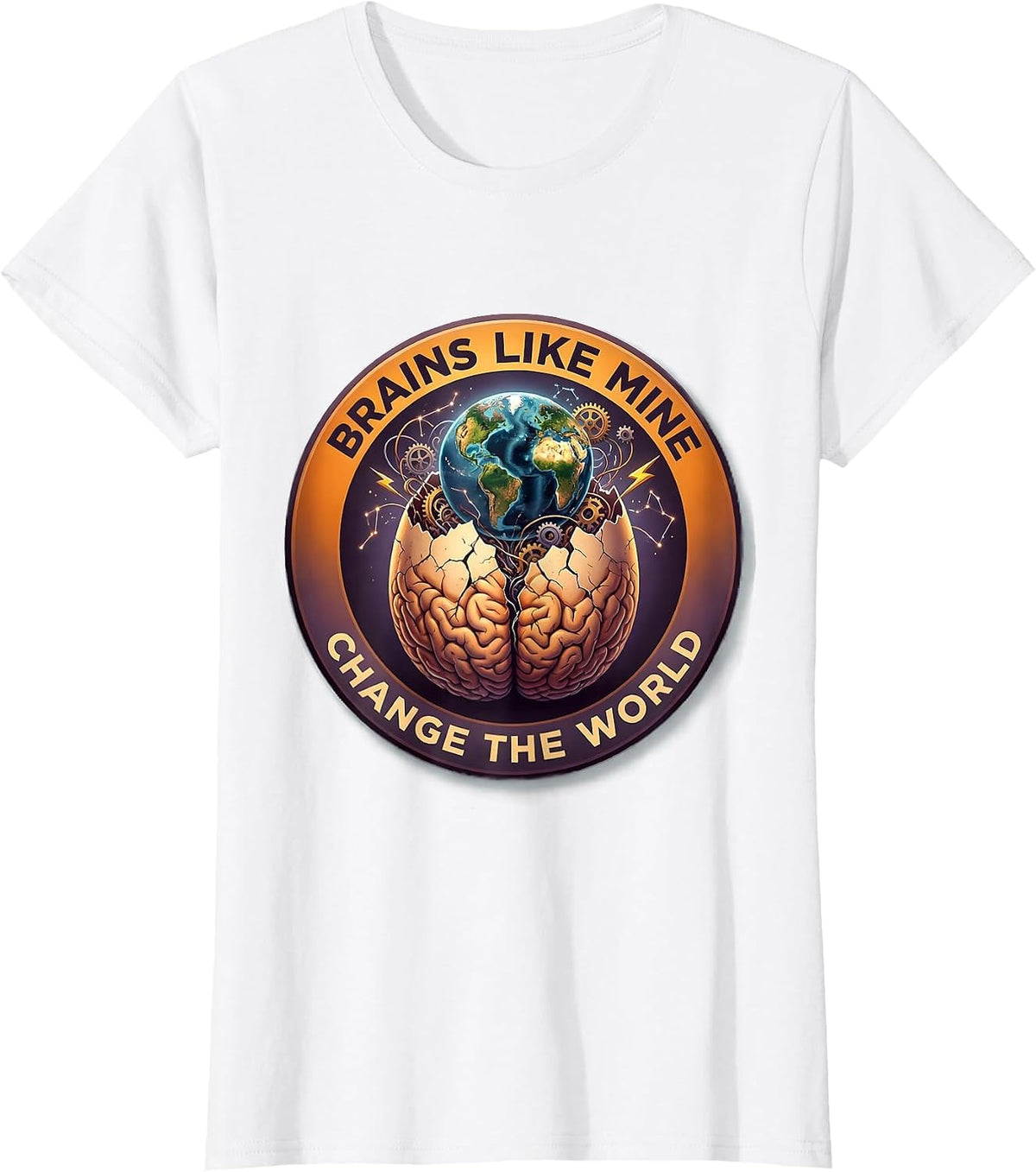 Brains Like Mine Change The World ADHD Design T-Shirt - White