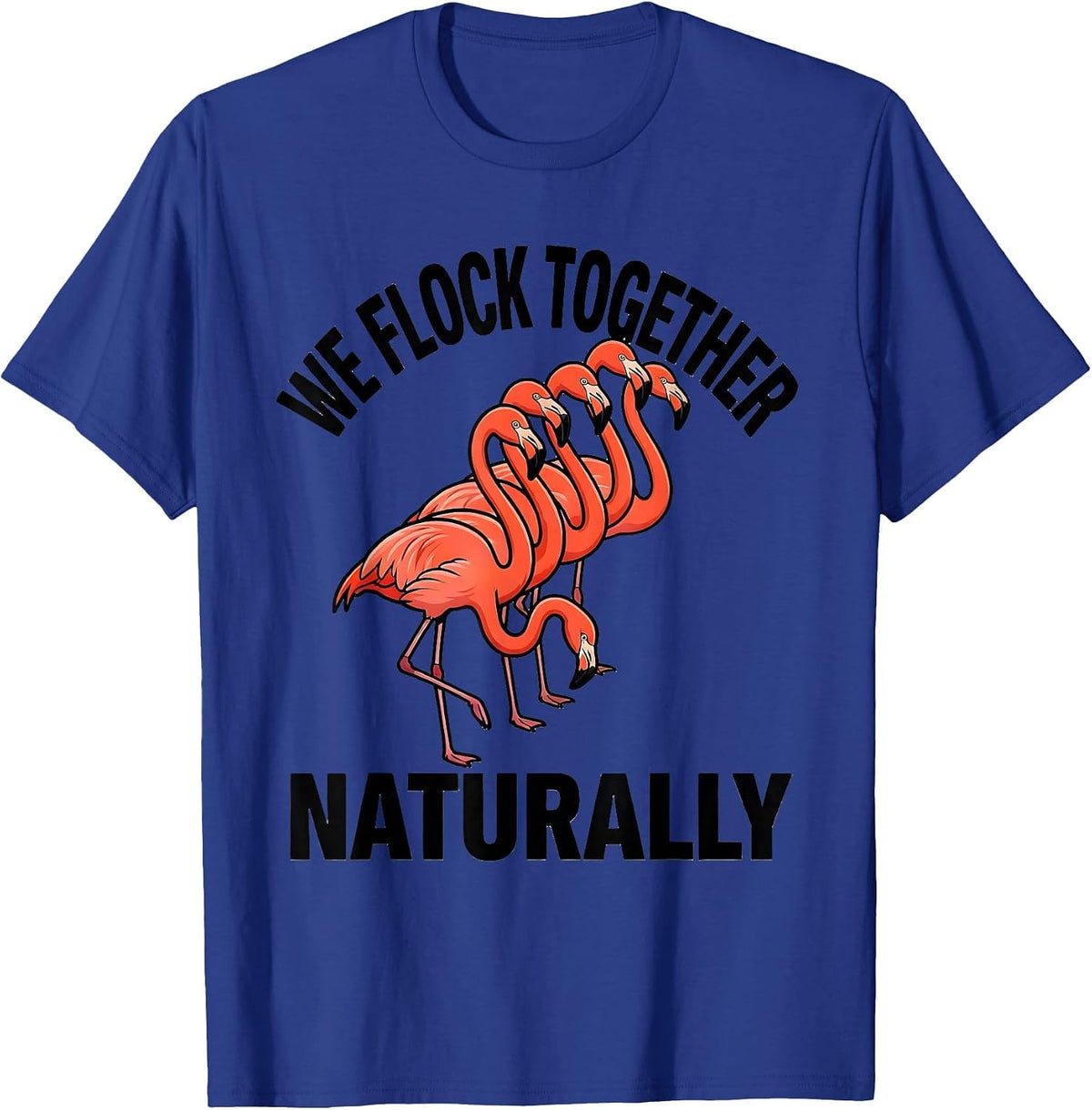 We Flock Together Naturally Funny Flamingo Lover Gift T-Shirt - Royal Blue