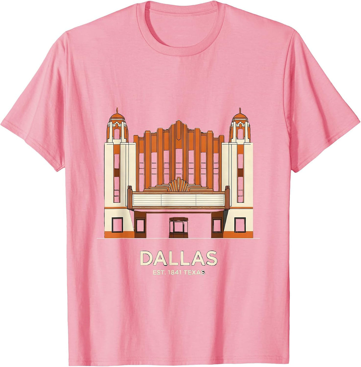 Men's Dallas Est. 1841 Texas Vintage Retro City Pride T-Shirt - Pink