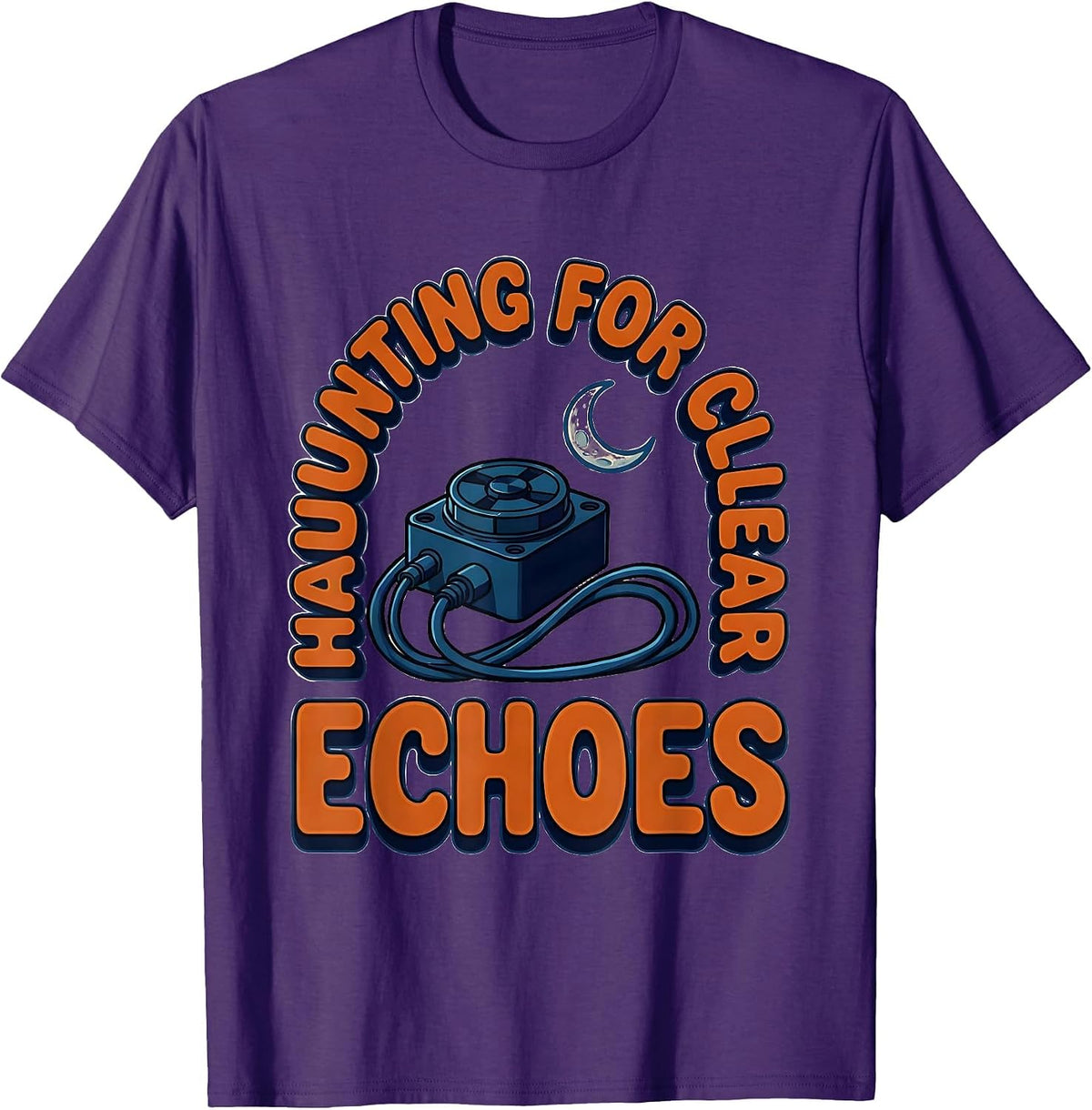Men's Haunting For Clear Echoes Cartoon Sonographer Halloween T-Shirt - Purple